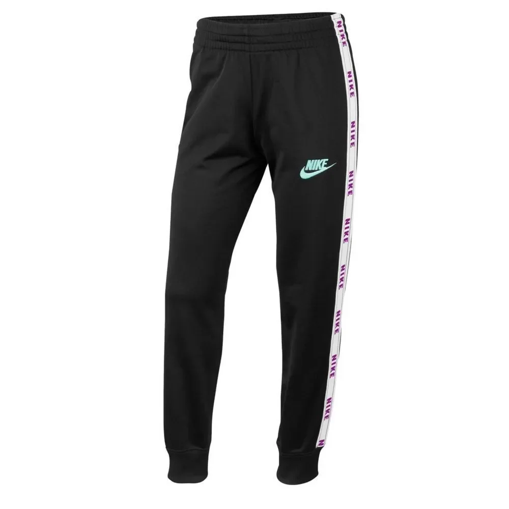 New! NIKE Girls Logo Trim Tricot Black Track Pants Size XL Standard Fit